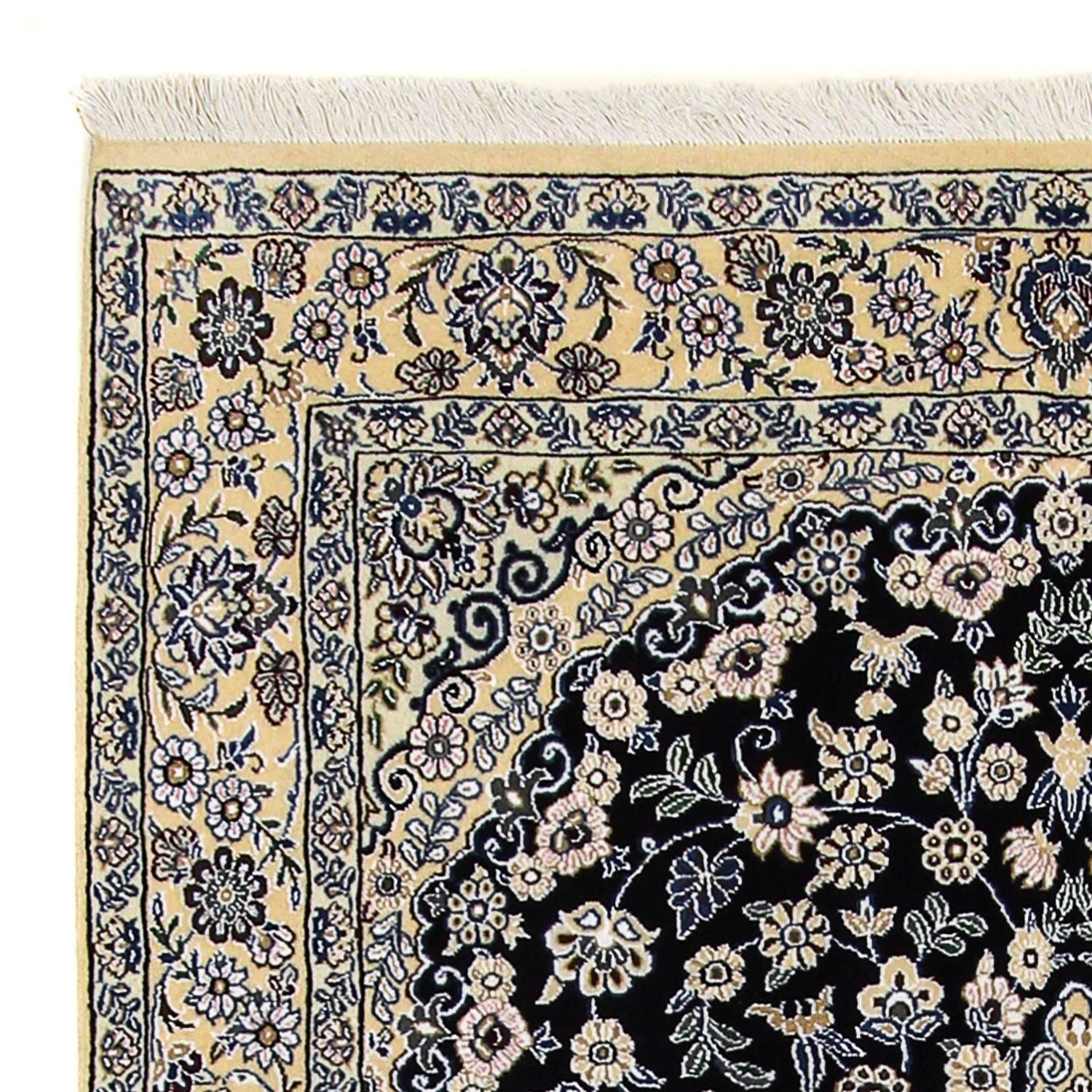 Tapis persan - Nain - Royal - 202 x 132 cm - bleu foncé