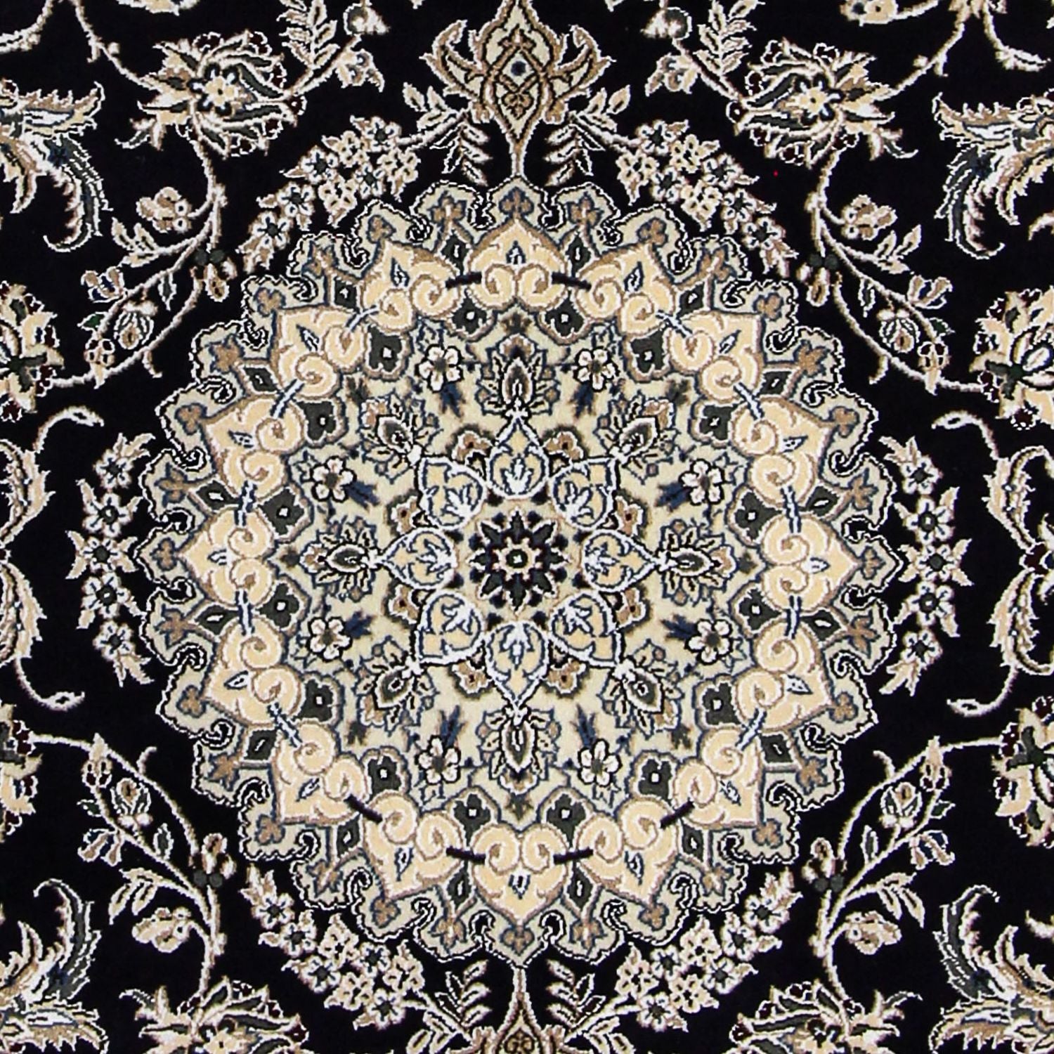 Tapis persan - Nain - Royal - 246 x 154 cm - bleu foncé