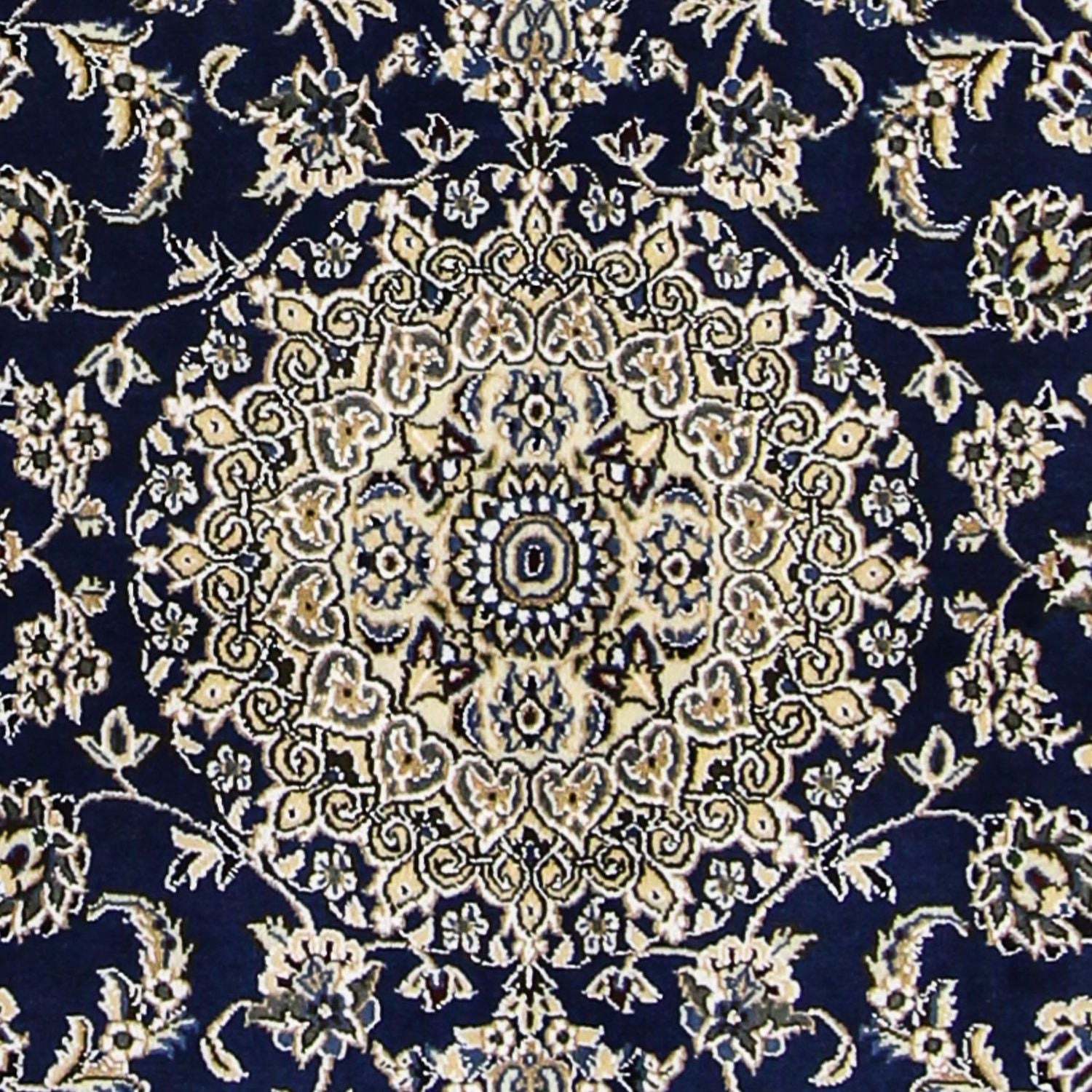 Tapis persan - Nain - Royal - 175 x 116 cm - bleu foncé