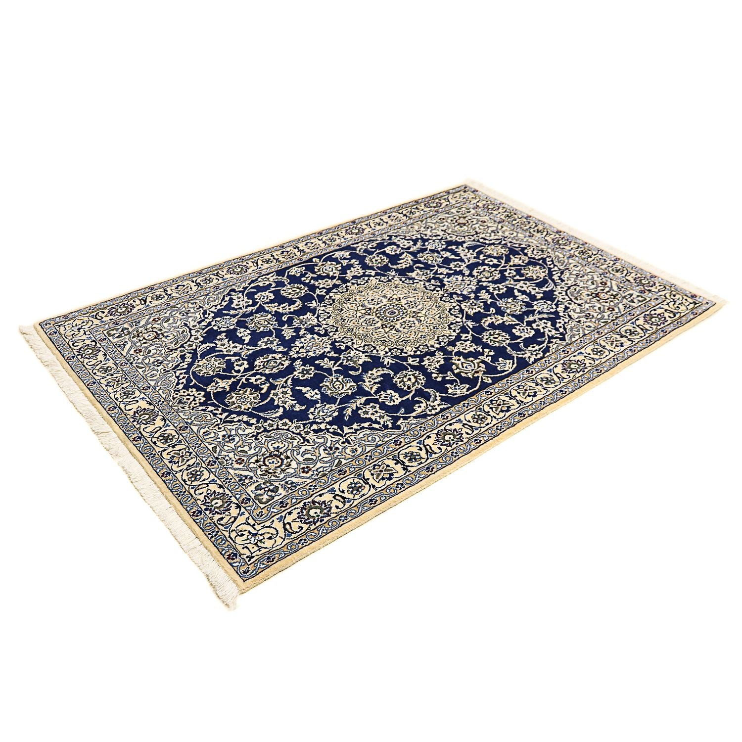 Tapis persan - Nain - Royal - 175 x 116 cm - bleu foncé