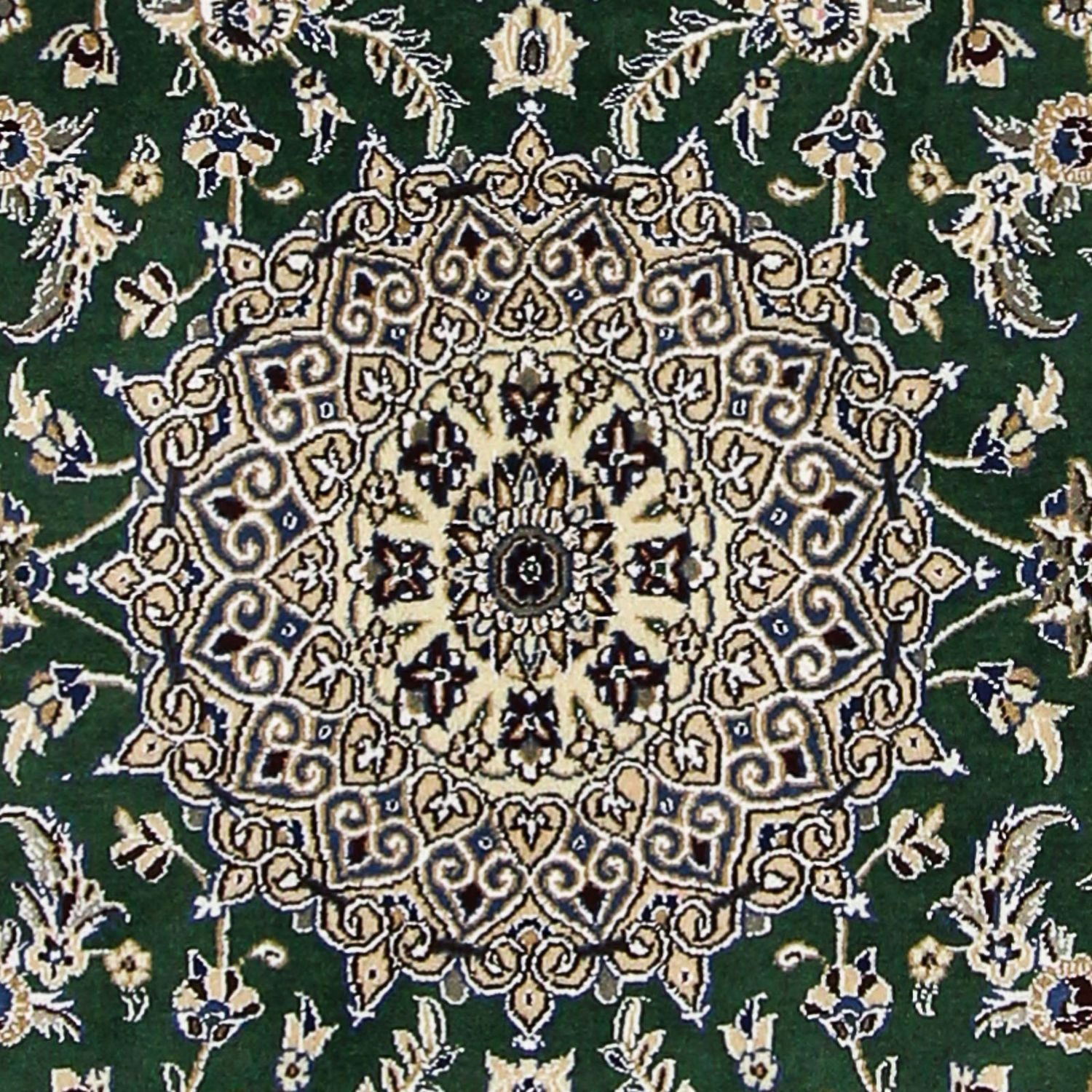 Tapis persan - Nain - Royal - 178 x 120 cm - vert foncé