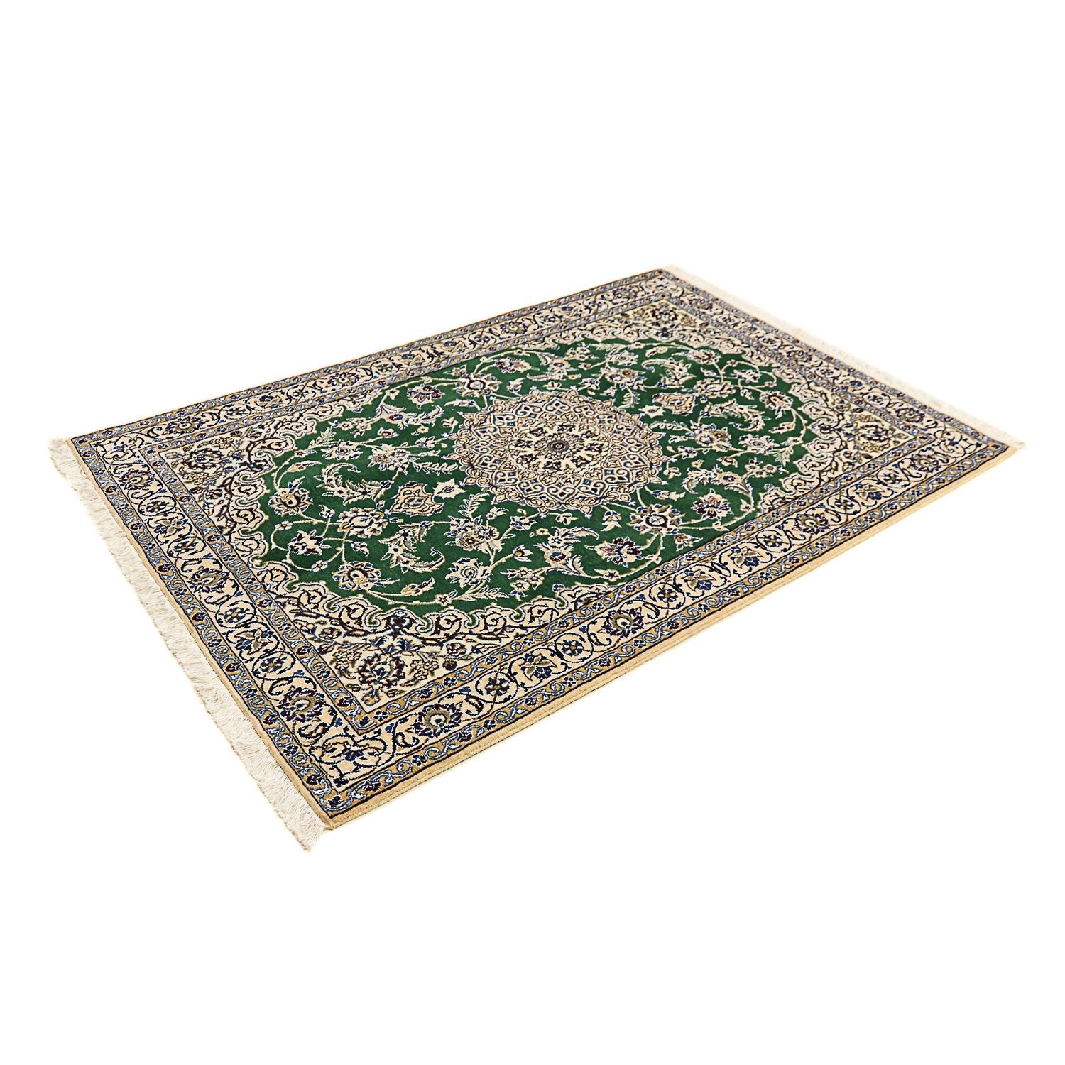 Tapis persan - Nain - Royal - 178 x 120 cm - vert foncé