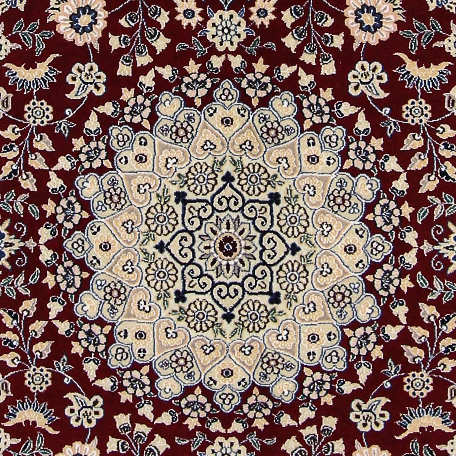 Tapis persan - Nain - Royal - 218 x 156 cm - rouge foncé