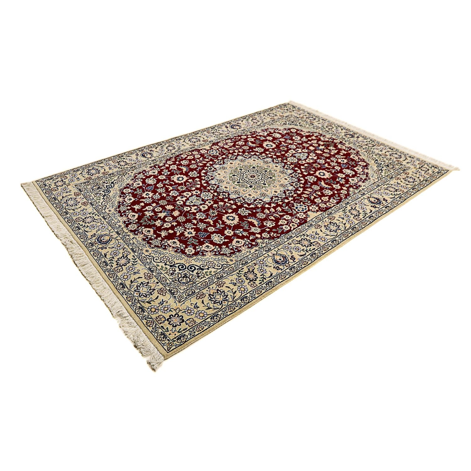 Tapis persan - Nain - Royal - 218 x 156 cm - rouge foncé