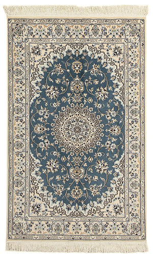 Tapis persan - Nain - Royal - 204 x 128 cm - bleu foncé