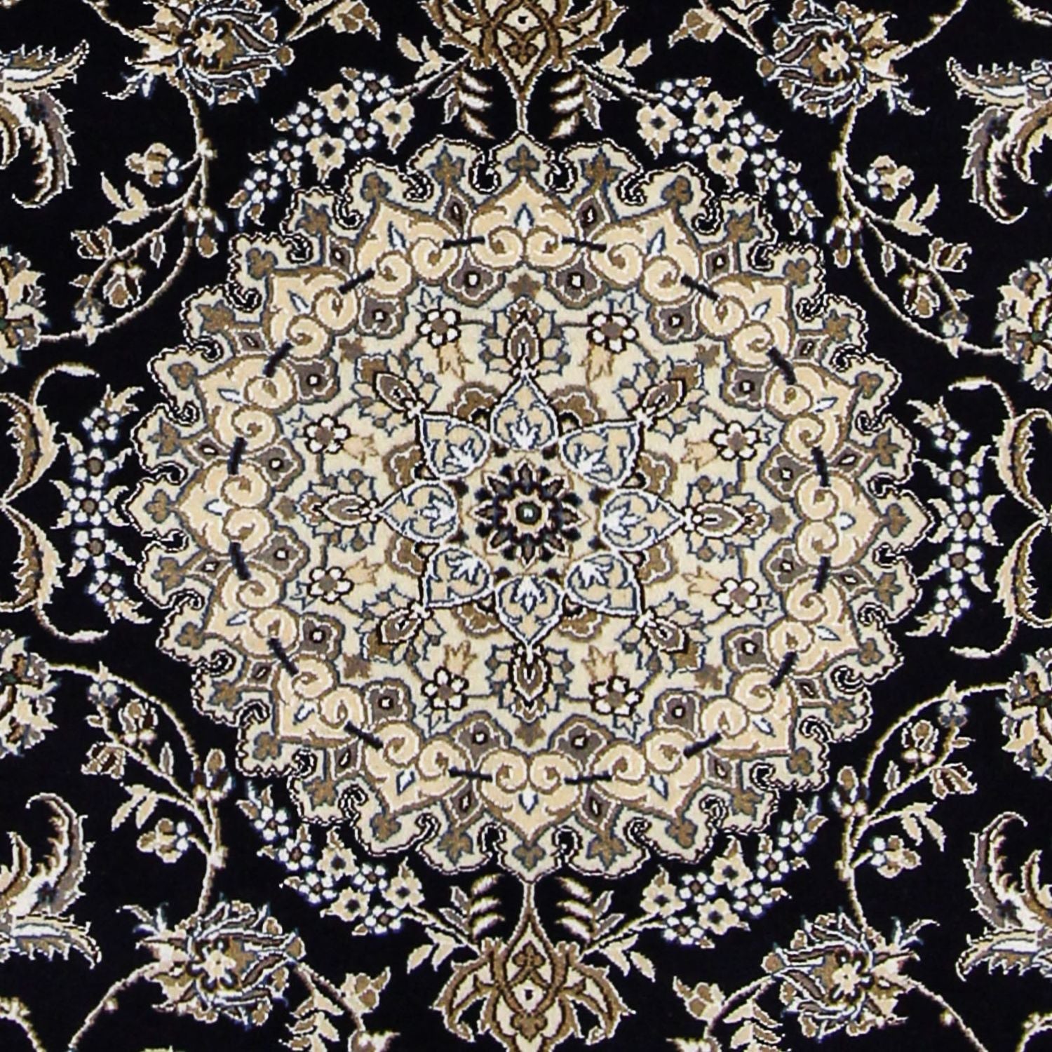 Tapis persan - Nain - Royal - 233 x 155 cm - bleu foncé