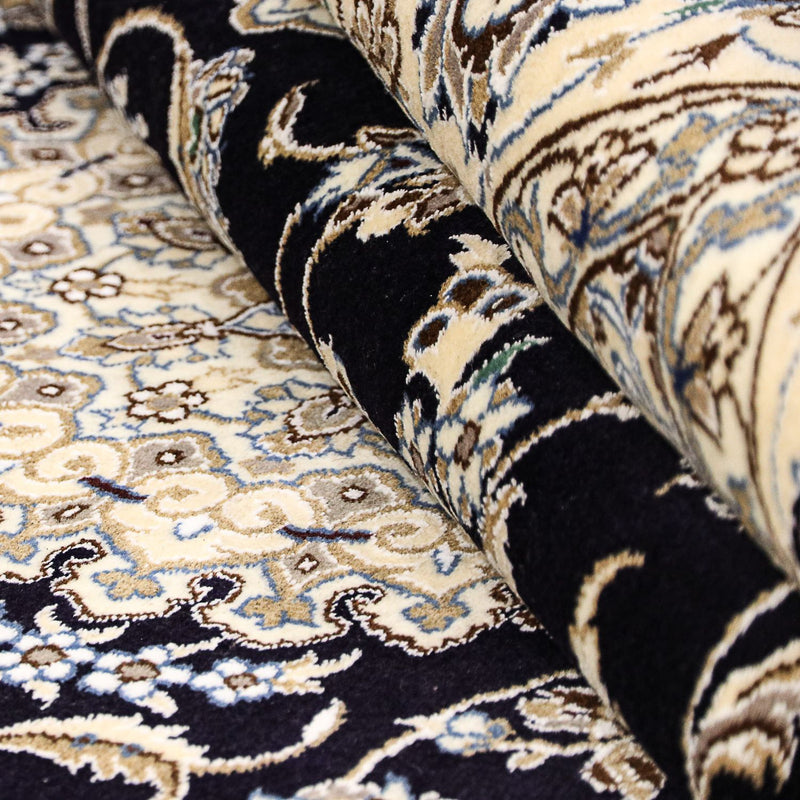 Tapis persan - Nain - Royal - 233 x 155 cm - bleu foncé