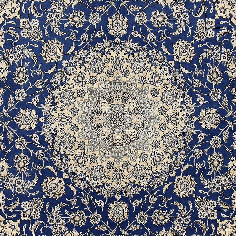 Tapis persan - Nain - Royal carré  - 250 x 250 cm - bleu
