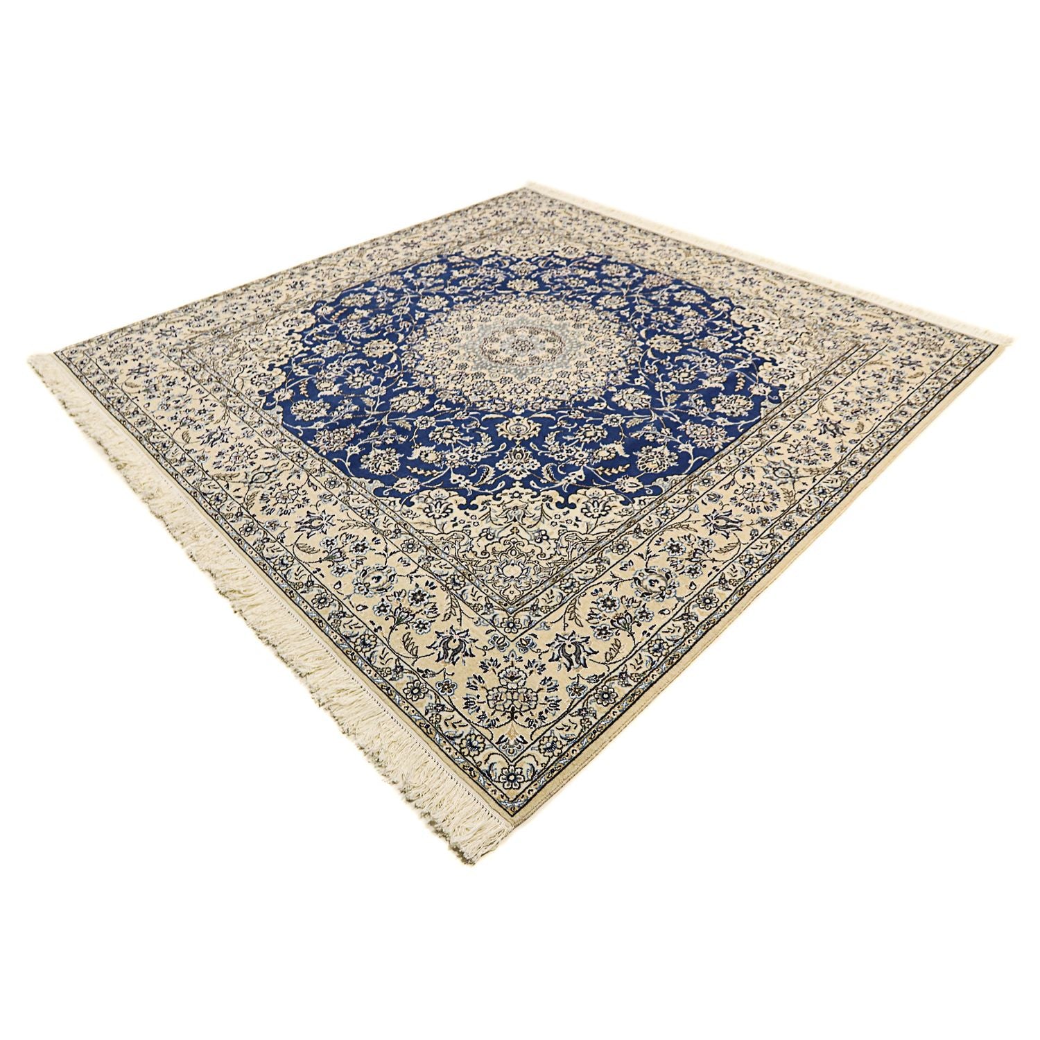 Tapis persan - Nain - Royal carré  - 250 x 250 cm - bleu