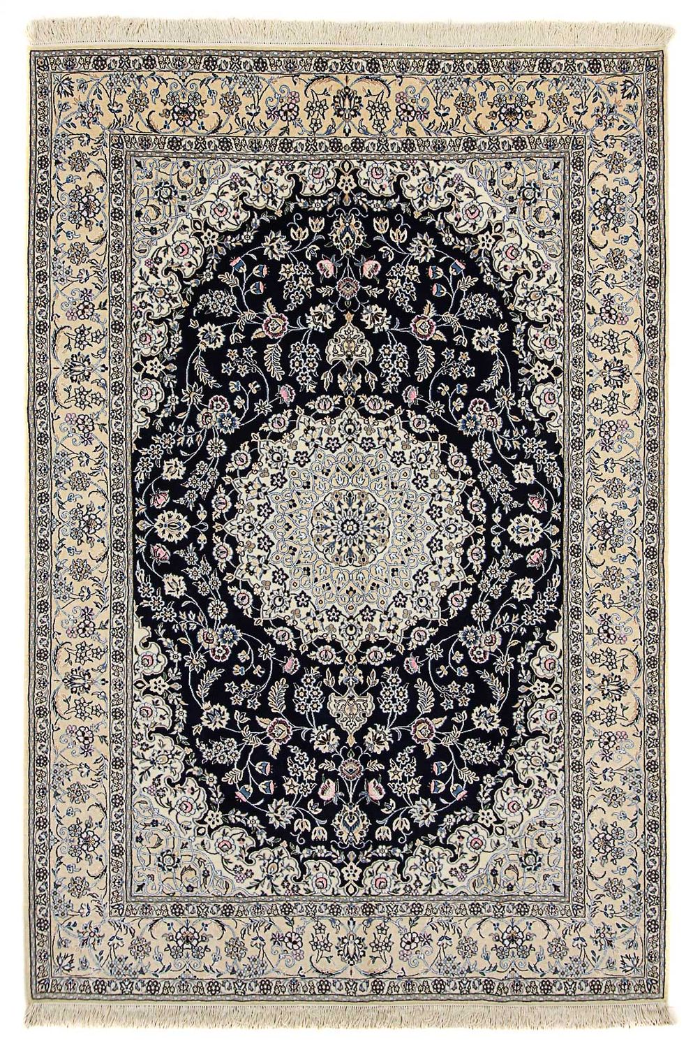 Tapis persan - Nain - Royal - 303 x 205 cm - bleu foncé