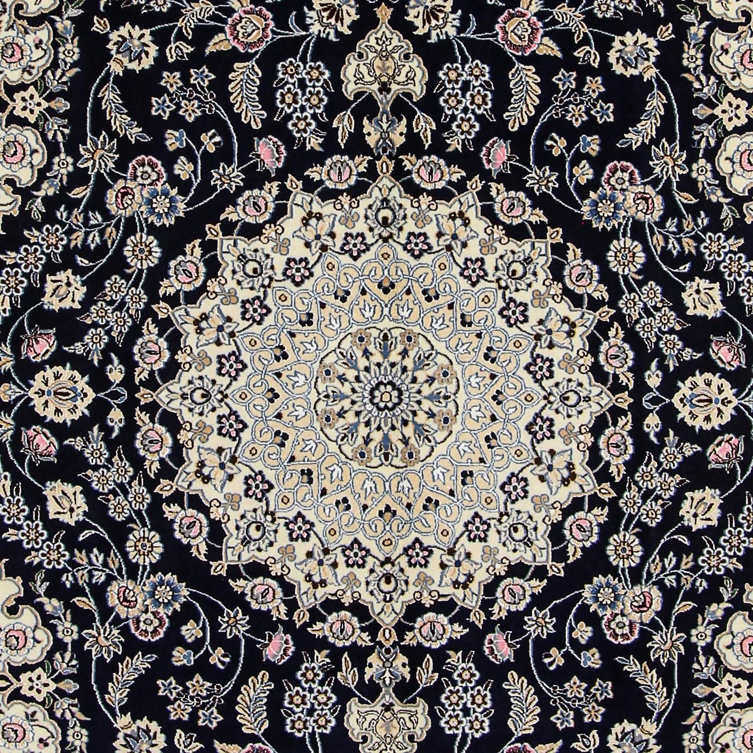 Tapis persan - Nain - Royal - 303 x 205 cm - bleu foncé