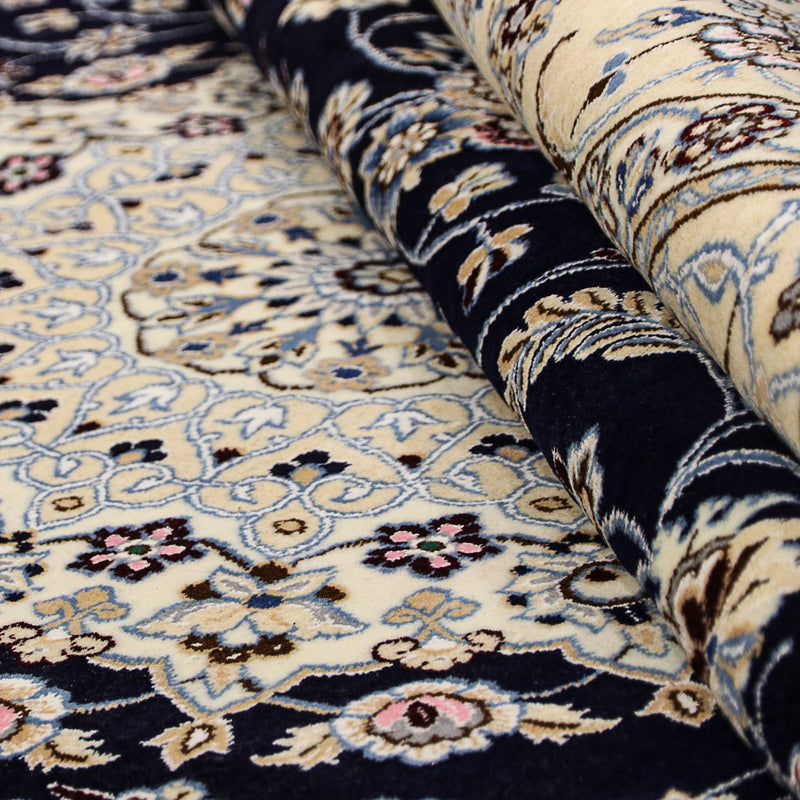 Tapis persan - Nain - Royal - 303 x 205 cm - bleu foncé