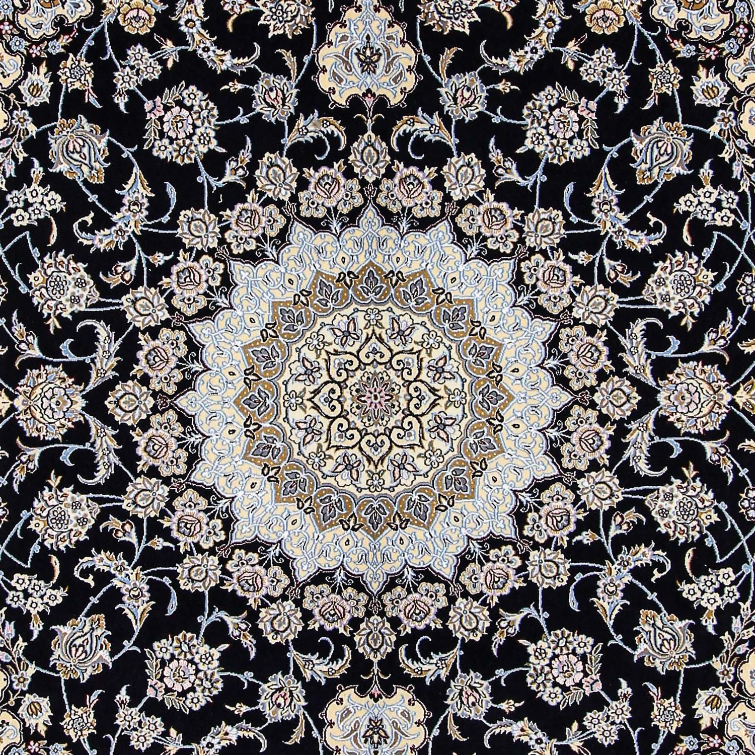Tapis persan - Nain - Royal - 356 x 248 cm - bleu foncé