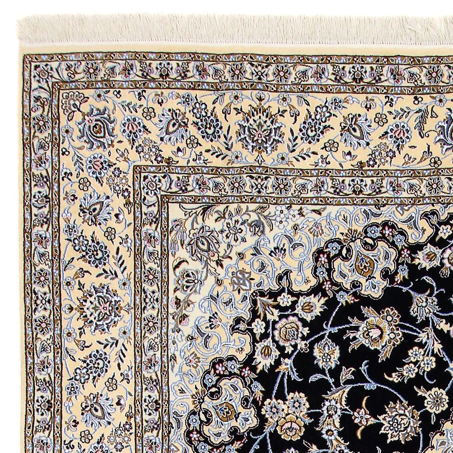 Tapis persan - Nain - Royal - 356 x 248 cm - bleu foncé
