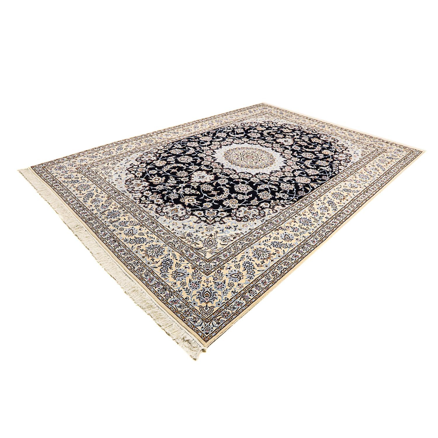 Tapis persan - Nain - Royal - 356 x 248 cm - bleu foncé