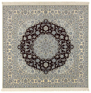 Tapis persan - Nain - Premium carré  - 260 x 252 cm - bleu foncé