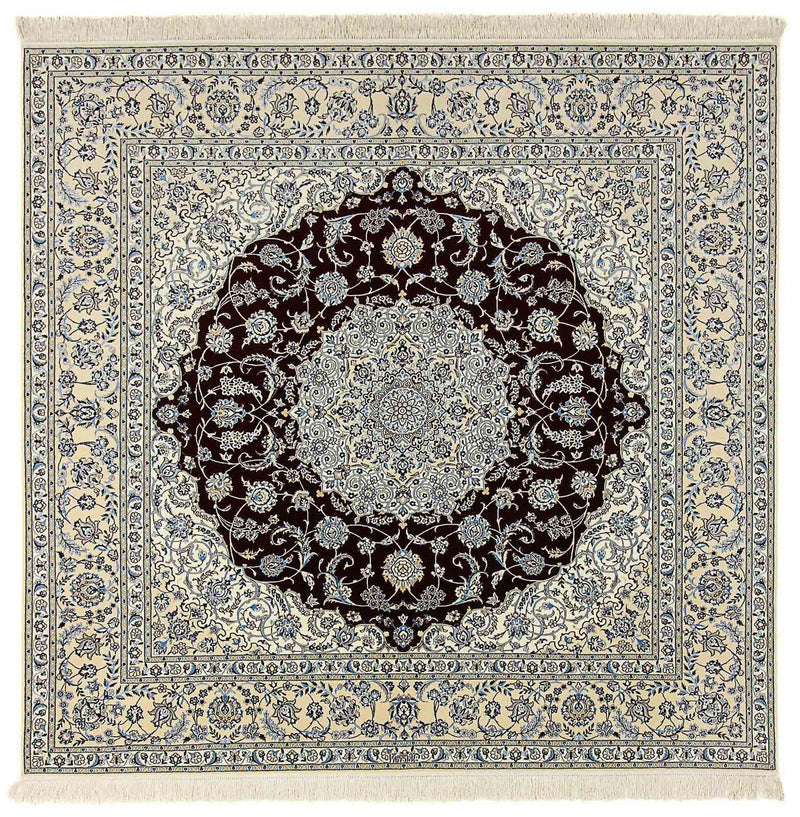 Tapis persan - Nain - Premium carré  - 260 x 252 cm - bleu foncé