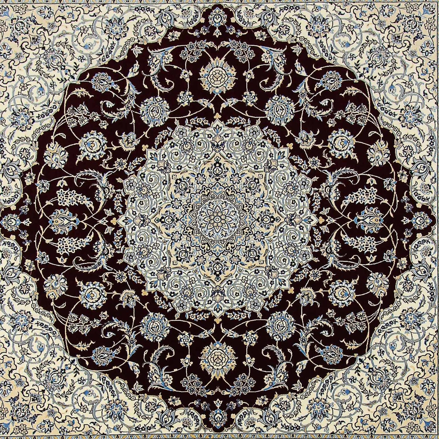 Tapis persan - Nain - Premium carré  - 260 x 252 cm - bleu foncé