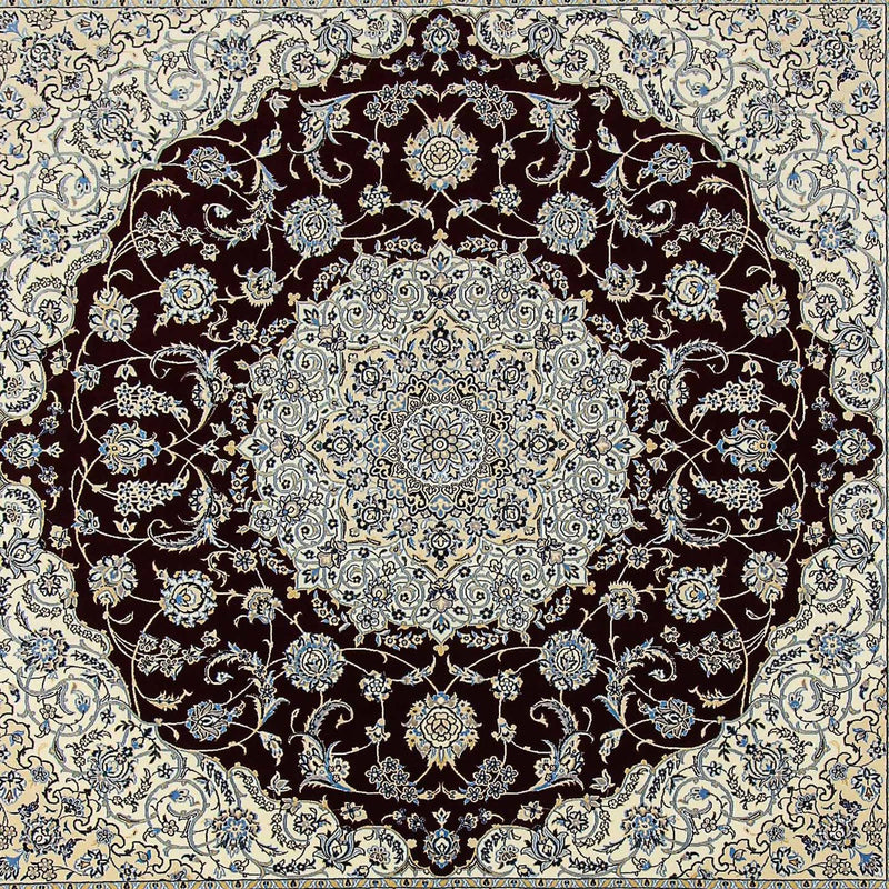 Tapis persan - Nain - Premium carré  - 260 x 252 cm - bleu foncé
