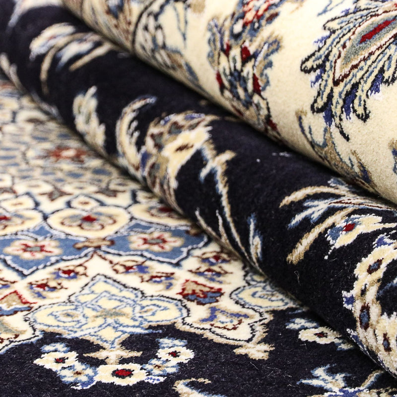 Tapis persan - Nain - 297 x 246 cm - bleu foncé
