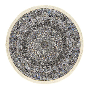 Tapis persan - Nain - Premium ronde  - 200 x 200 cm - beige
