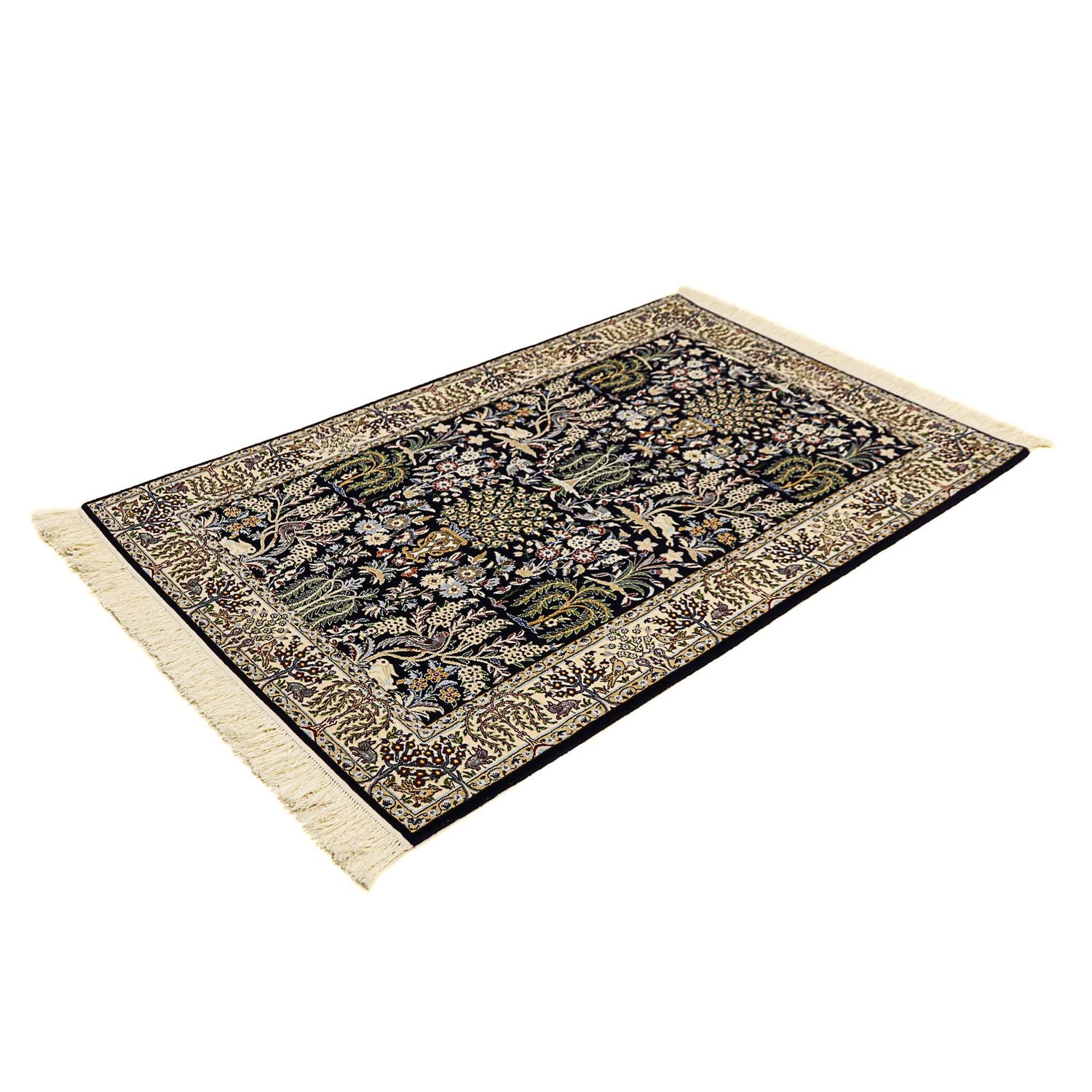Tapis persan - Nain - Premium - 157 x 100 cm - bleu foncé