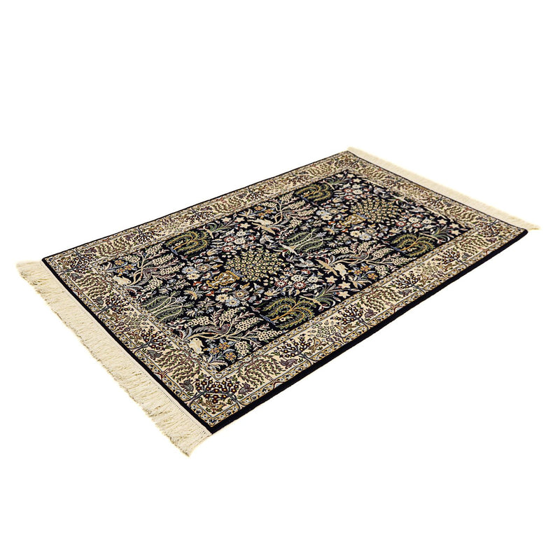 Tapis persan - Nain - Premium - 157 x 100 cm - bleu foncé