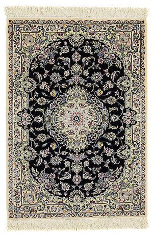 Tapis persan - Nain - Premium - 117 x 80 cm - bleu foncé