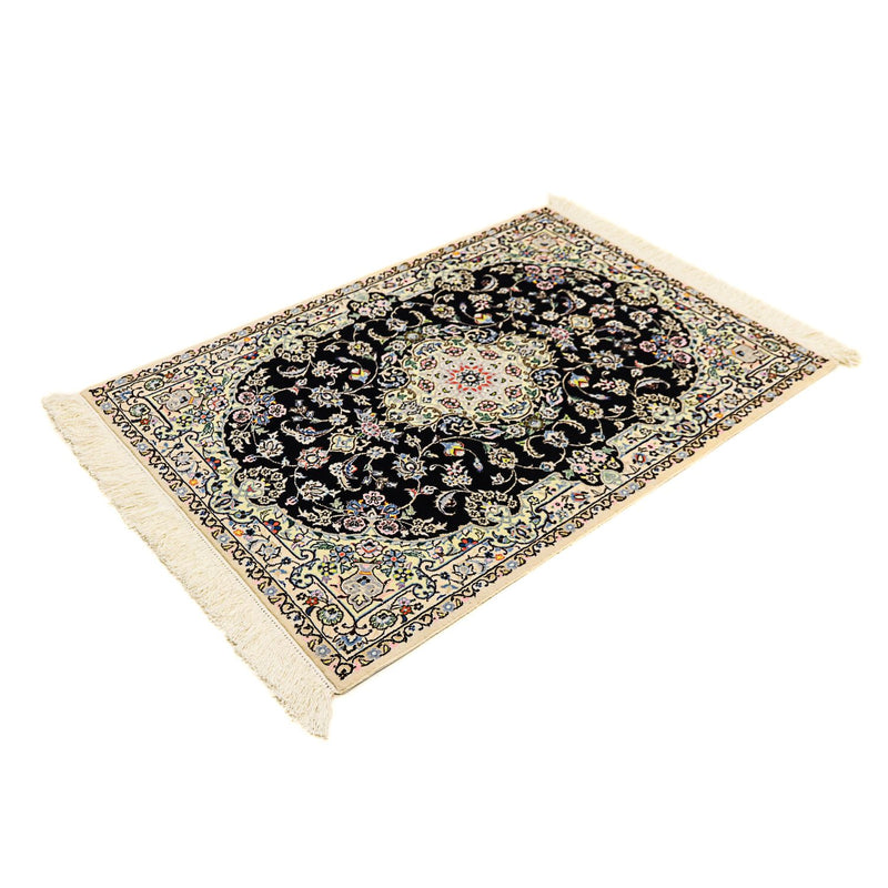 Tapis persan - Nain - Premium - 117 x 80 cm - bleu foncé