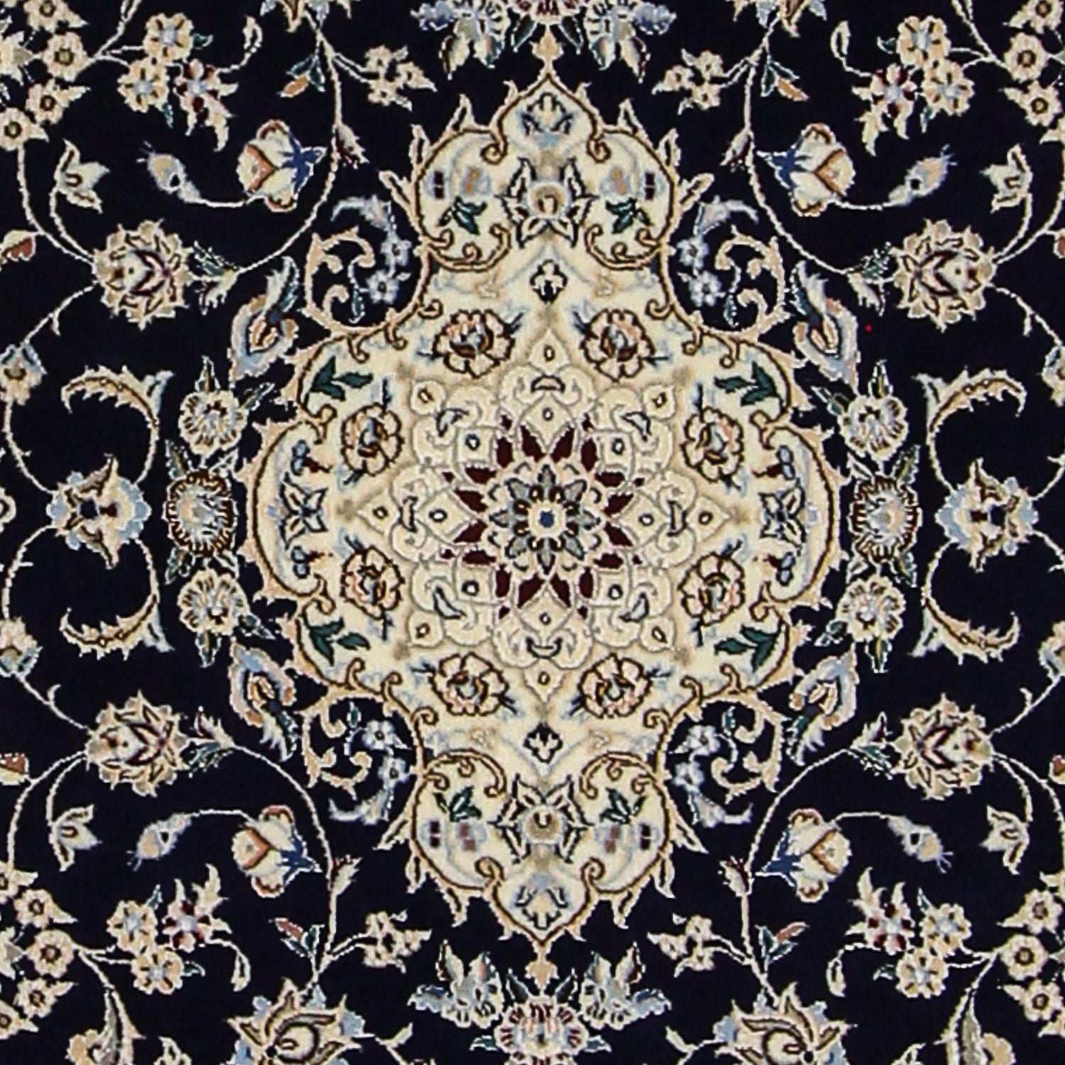Tapis persan - Nain - Premium - 123 x 80 cm - bleu foncé