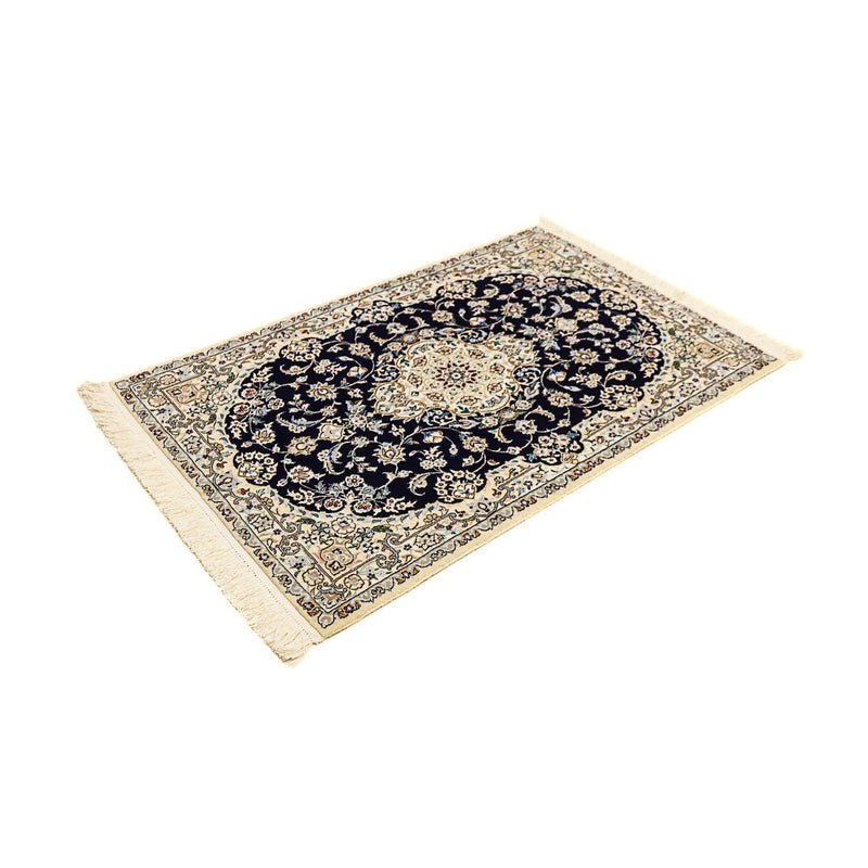 Tapis persan - Nain - Premium - 123 x 80 cm - bleu foncé