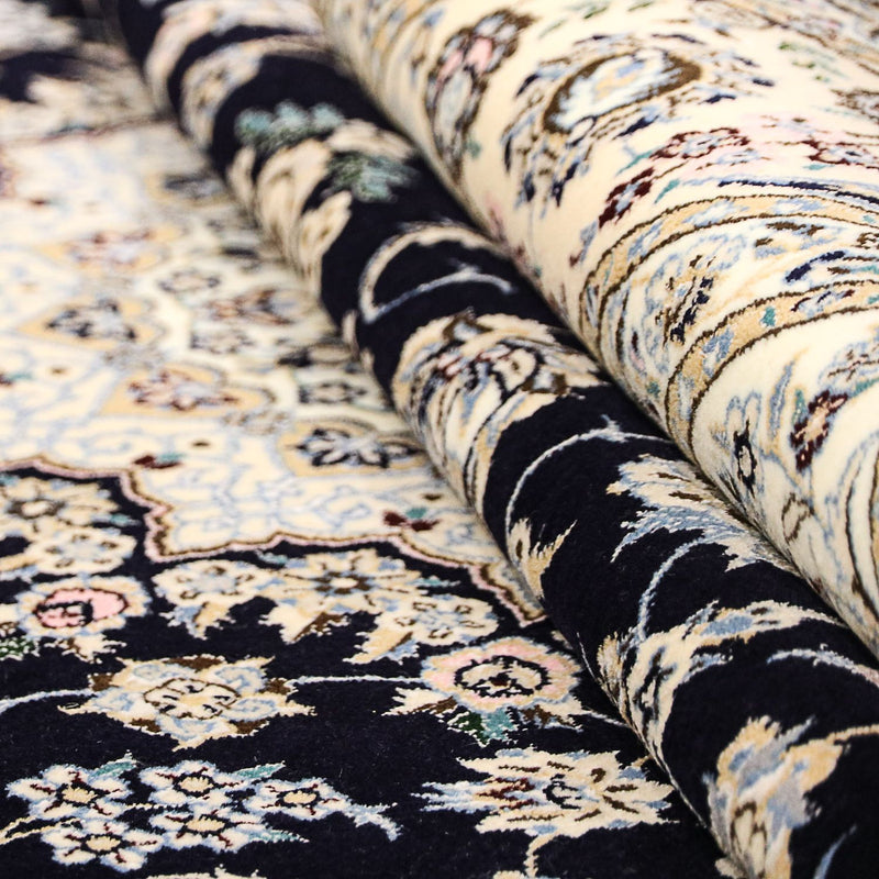 Tapis persan - Nain - Premium - 246 x 167 cm - bleu foncé