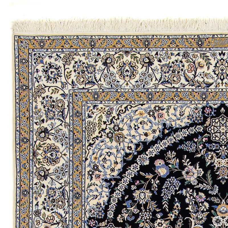 Tapis persan - Nain - Premium - 246 x 162 cm - bleu foncé