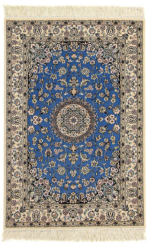 Tapis persan - Nain - Premium - 120 x 80 cm - bleu