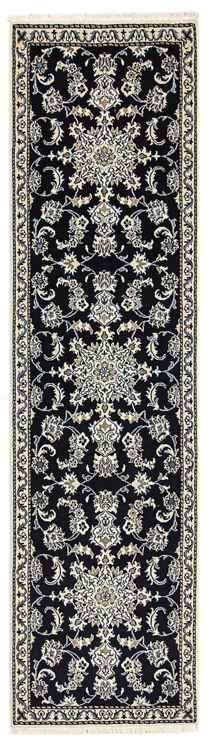 Tapis de couloir Tapis persan - Nain - 290 x 78 cm - bleu foncé