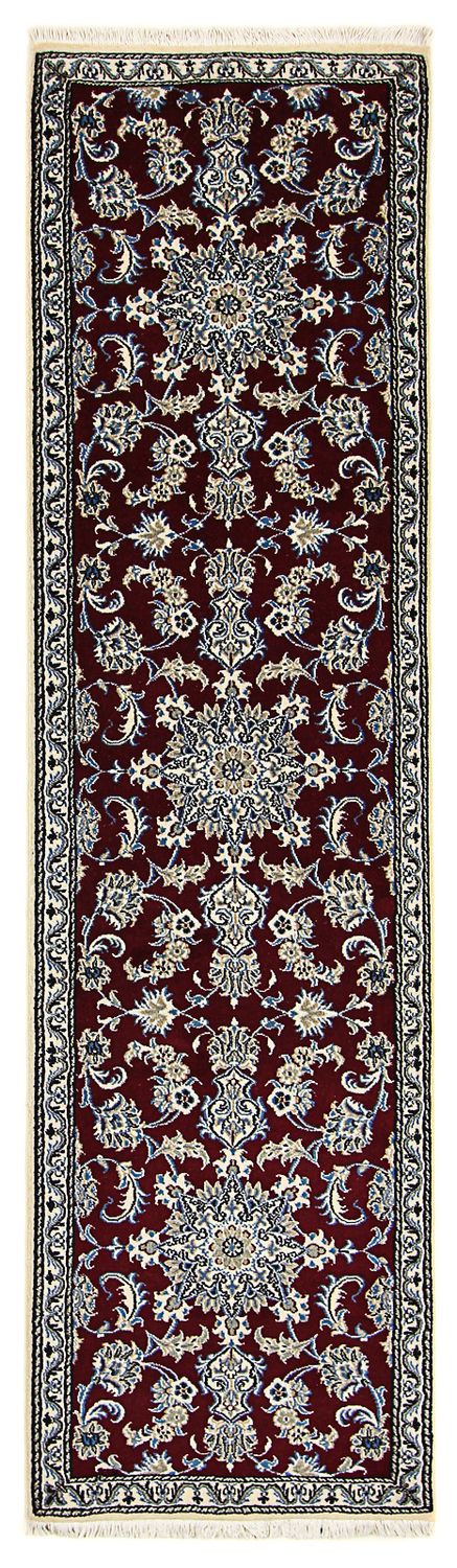 Tapis de couloir Tapis persan - Nain - 286 x 78 cm - rouge foncé