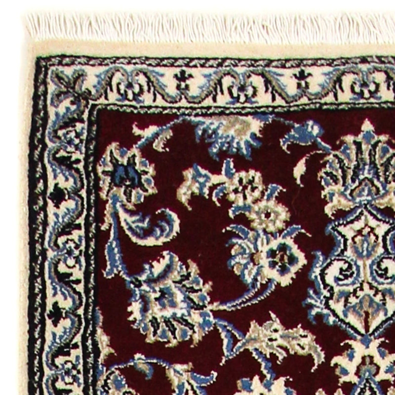 Tapis de couloir Tapis persan - Nain - 286 x 78 cm - rouge foncé
