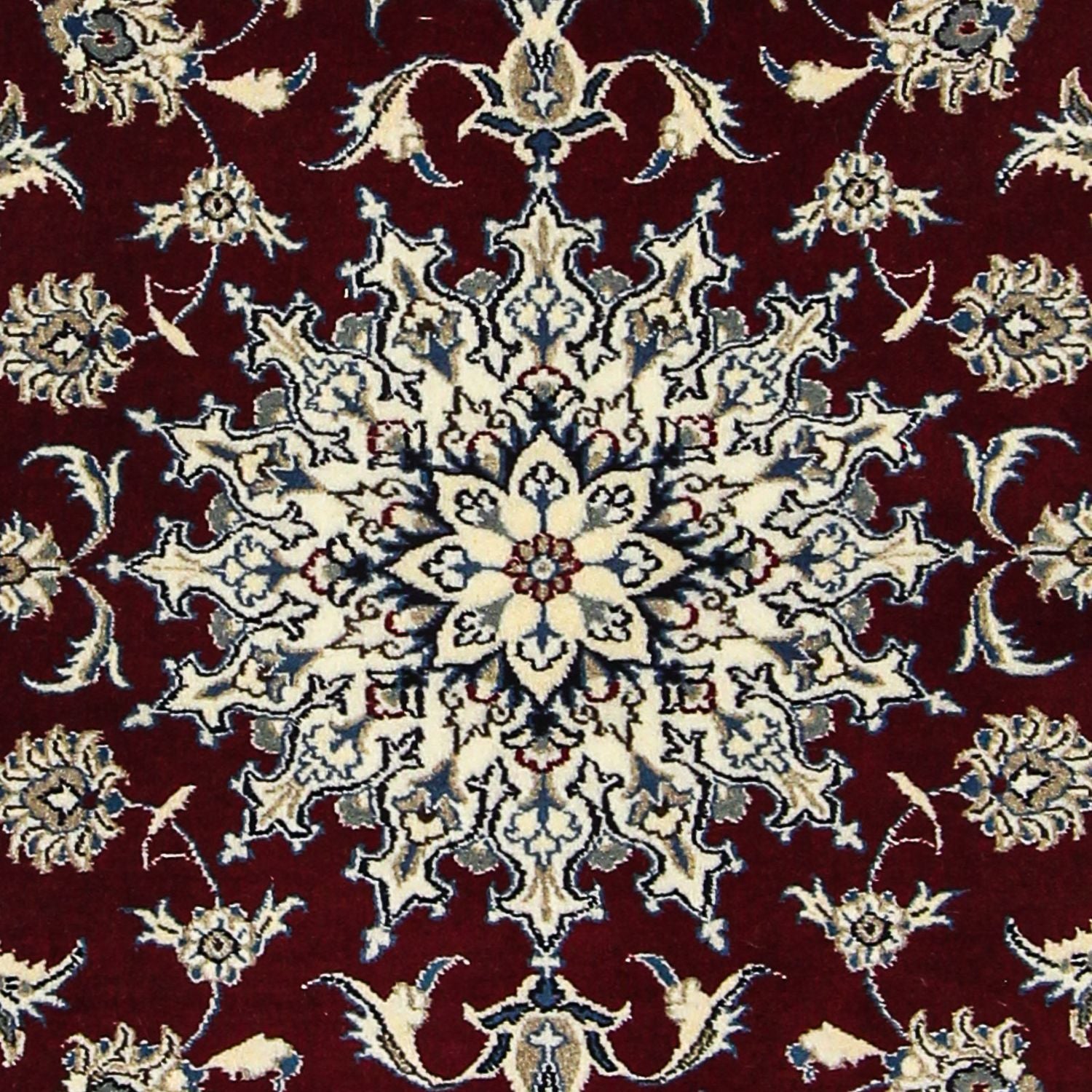 Tapis persan - Nain - 198 x 122 cm - rouge foncé