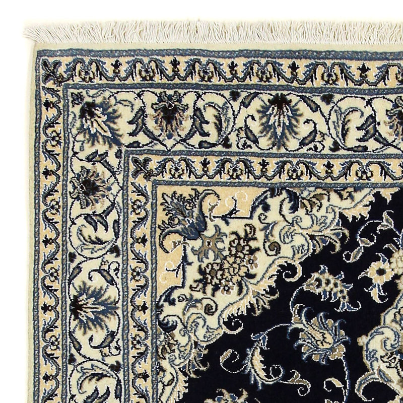 Tapis persan - Nain - 205 x 143 cm - bleu foncé