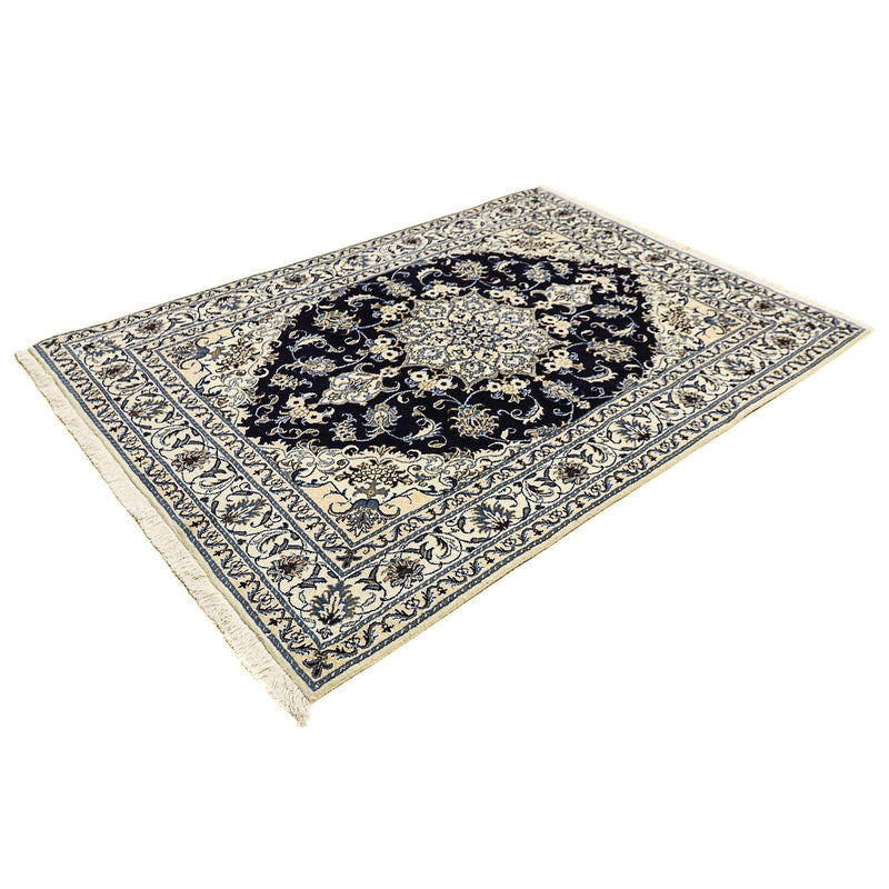 Tapis persan - Nain - 205 x 143 cm - bleu foncé