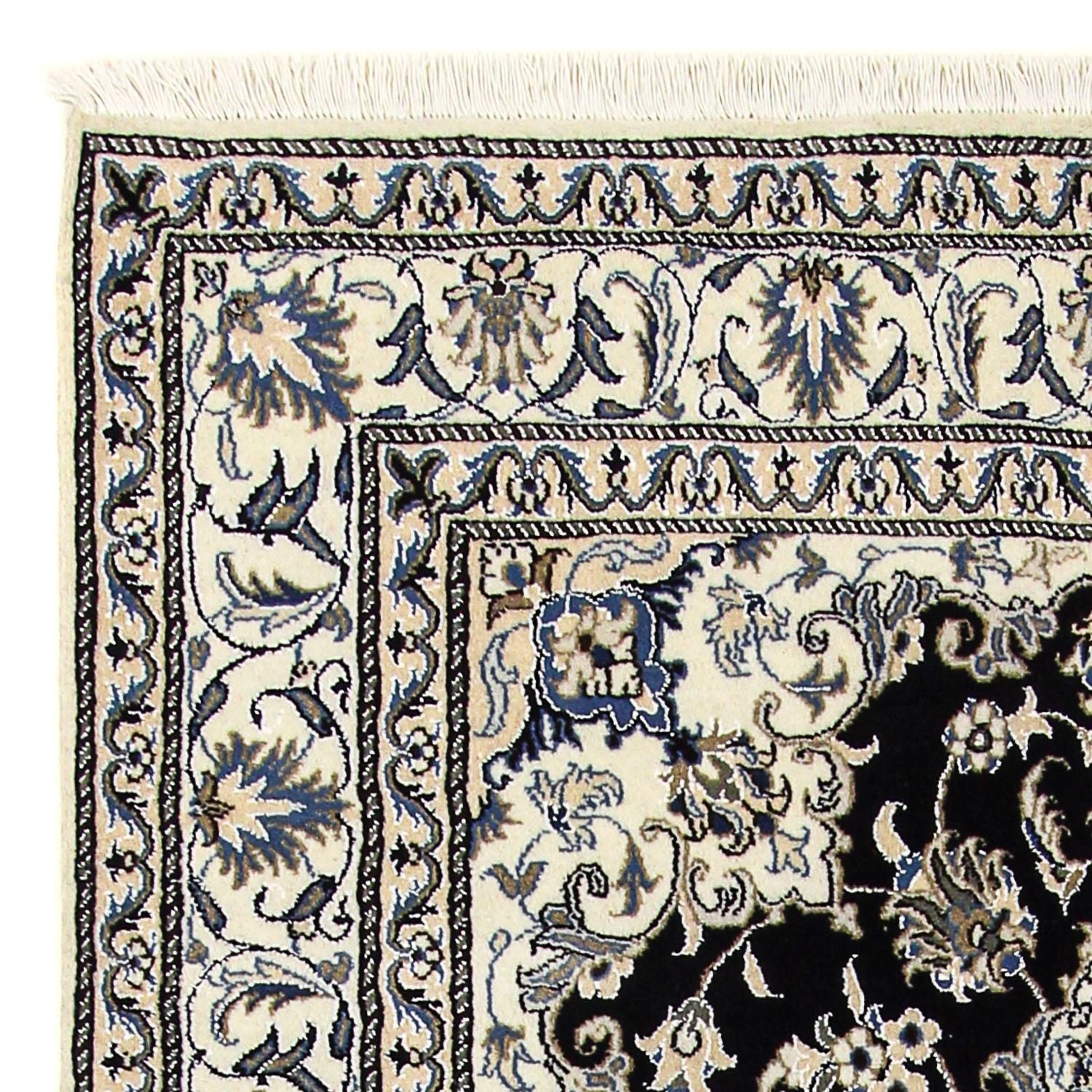 Tapis persan - Nain - 207 x 146 cm - bleu foncé