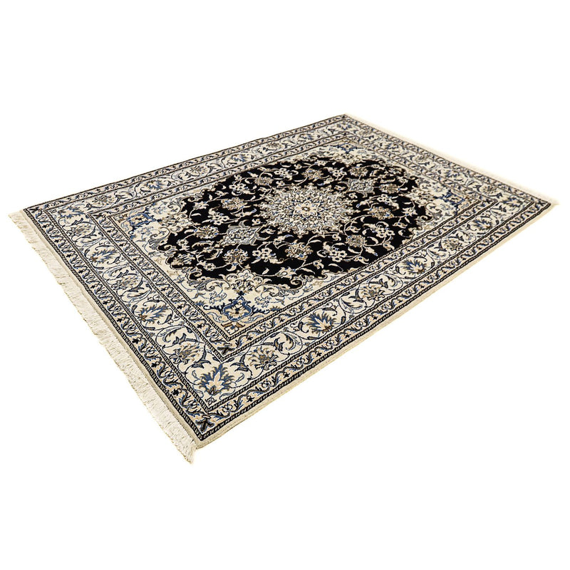 Tapis persan - Nain - 207 x 146 cm - bleu foncé
