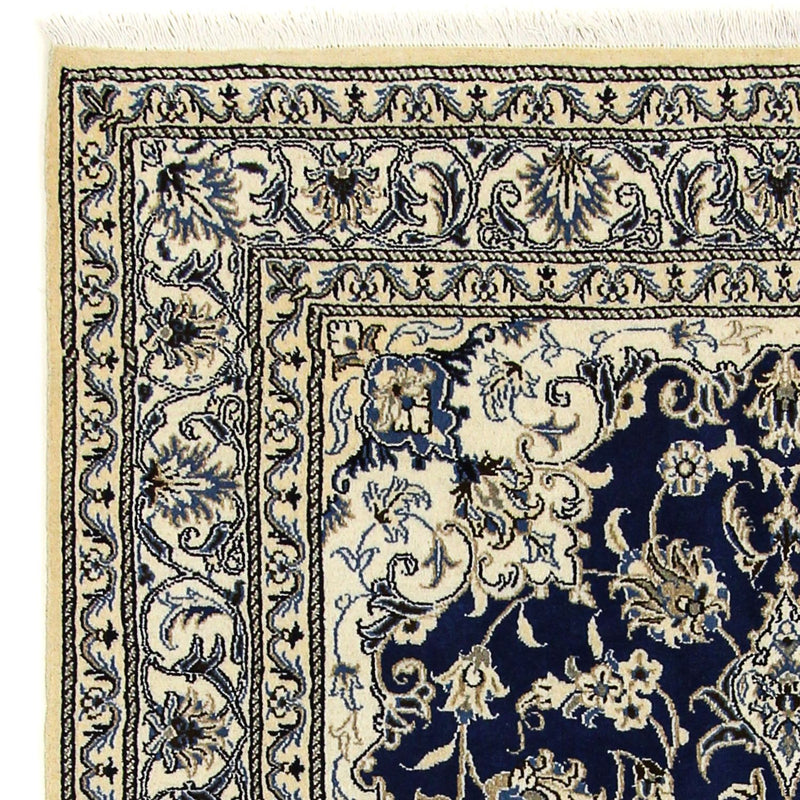 Tapis persan - Nain - 198 x 151 cm - bleu foncé