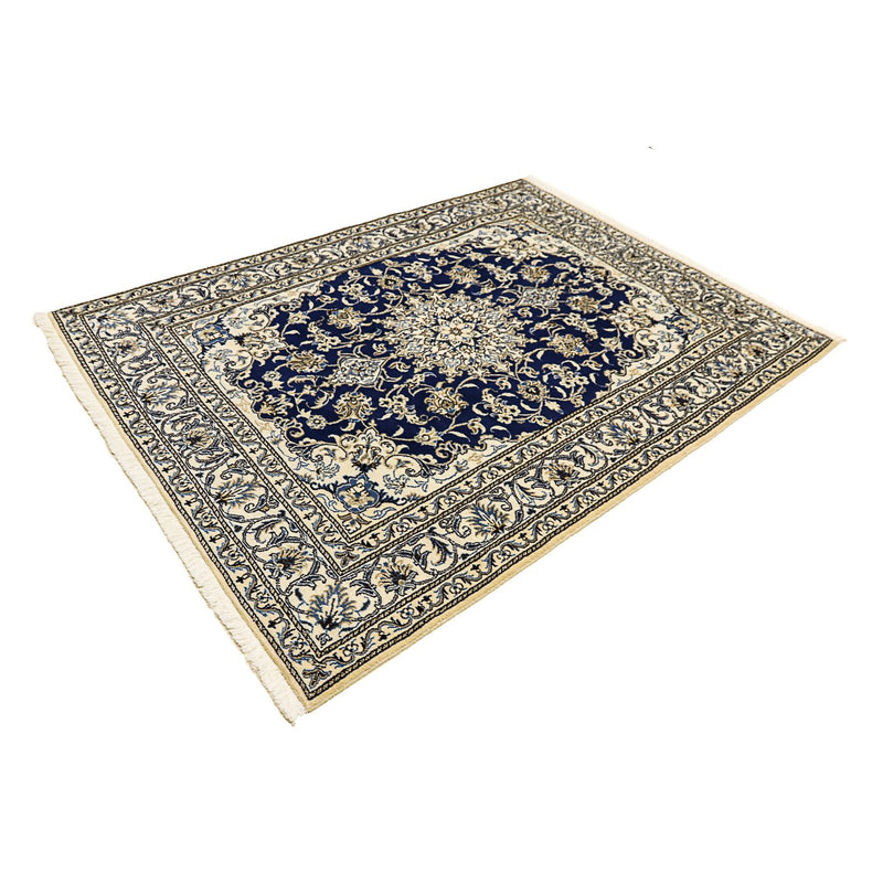 Tapis persan - Nain - 198 x 151 cm - bleu foncé