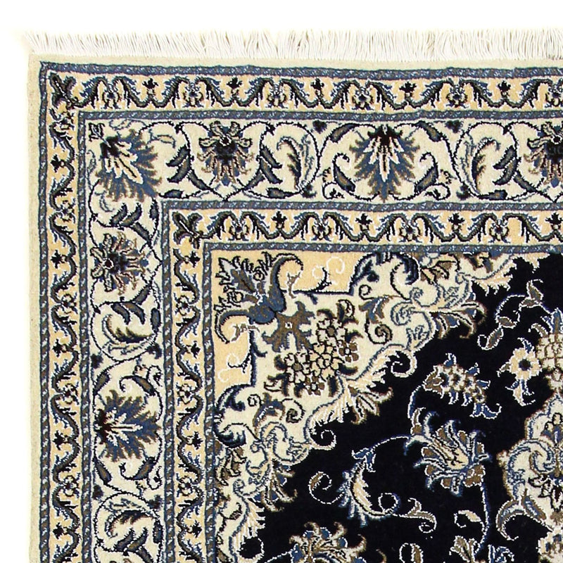 Tapis persan - Nain - 206 x 147 cm - bleu foncé