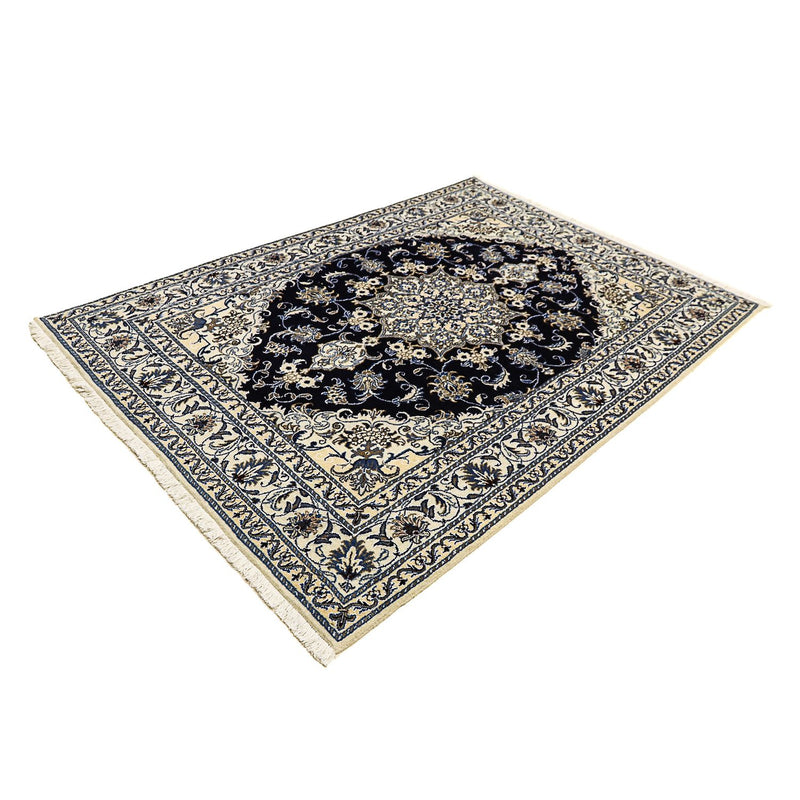 Tapis persan - Nain - 206 x 147 cm - bleu foncé