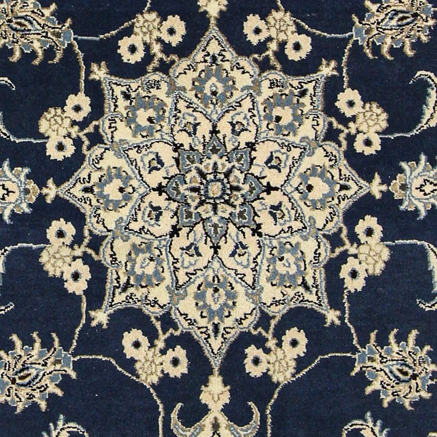 Tapis persan - Nain - 206 x 153 cm - bleu foncé