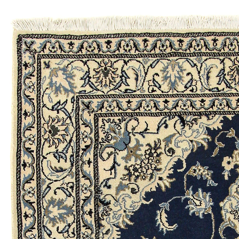 Tapis persan - Nain - 206 x 153 cm - bleu foncé