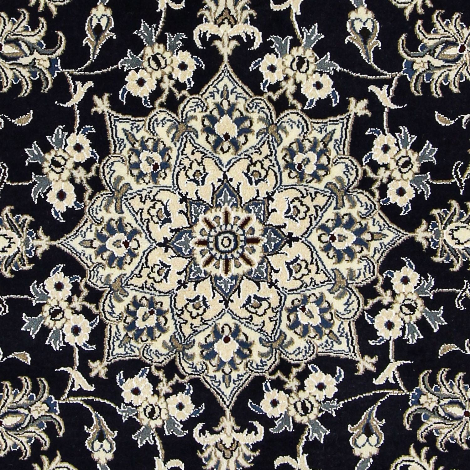 Tapis persan - Nain - 238 x 166 cm - bleu foncé
