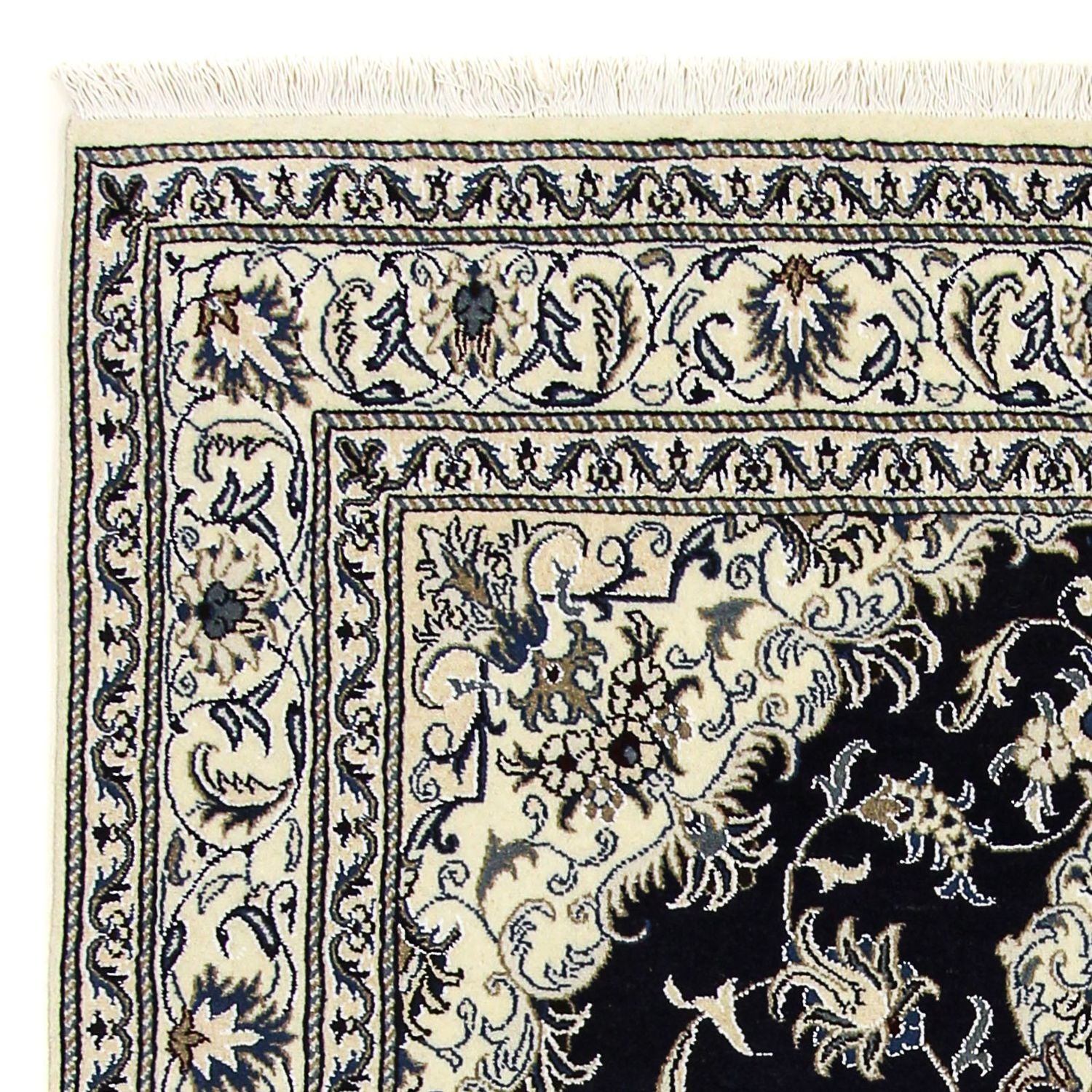 Tapis persan - Nain - 238 x 166 cm - bleu foncé